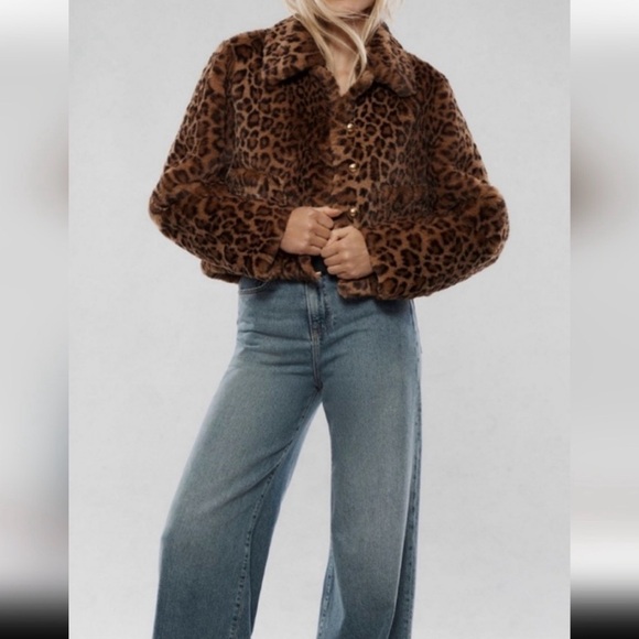 Maeve Anthropologie Leopard-Print Faux Fur Jacket - Picture 2 of 8